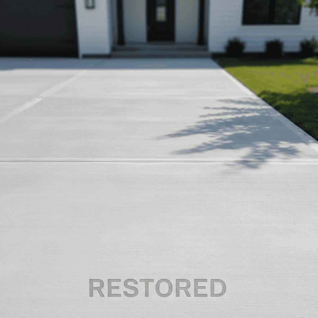 Smooth driveway after repair