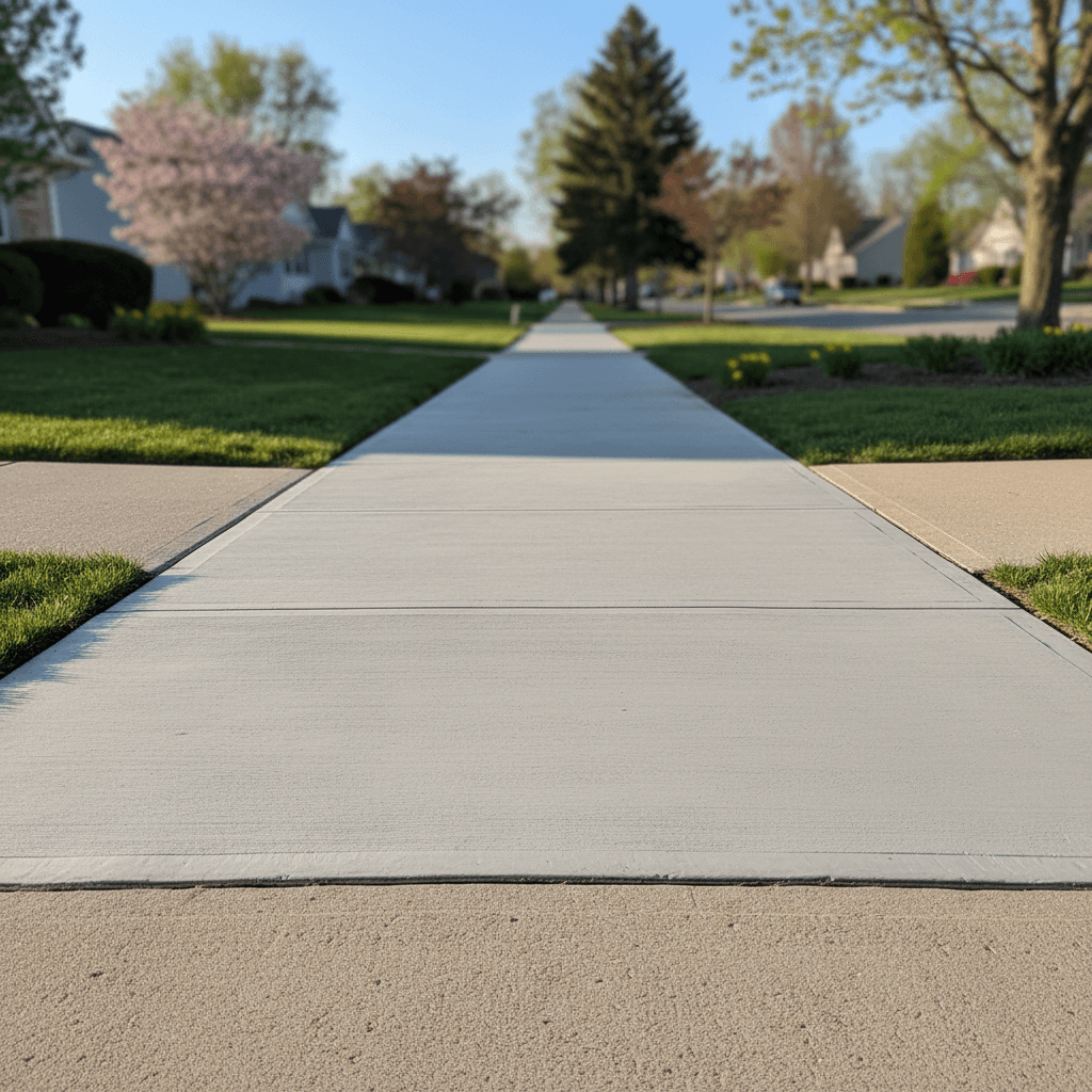 Even sidewalk after repair
